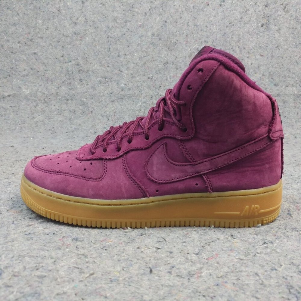 Nike Air Force 1 High Boys Shoes Size 6Y Sneakers AF1 Bordeaux Suede Gum 922066
